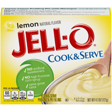 Jell-O Lemon Cook & Serve Pudding Mix 4.3 Ounce Box (Pack Of 6)