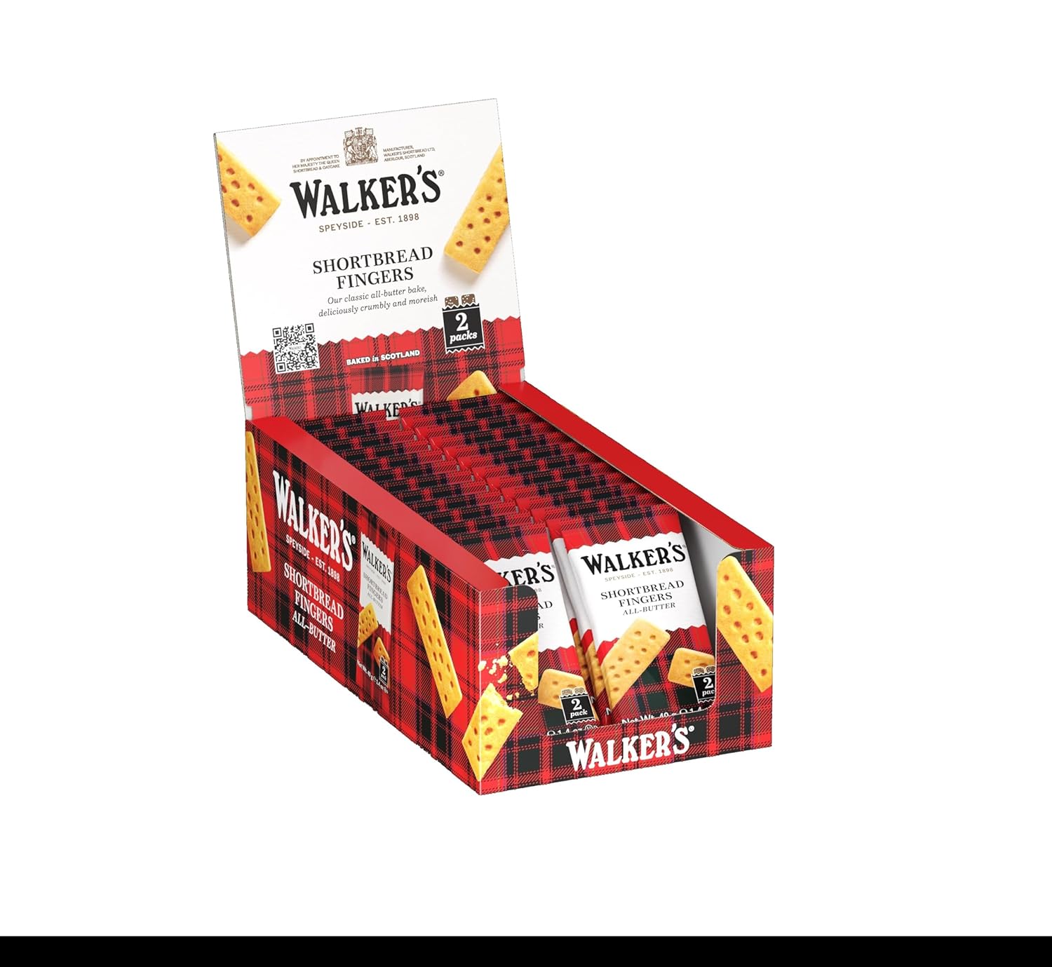 Walker’S All-Butter Shortbread Fingers - 2-Count Snack Packs (Pack Of 24) - Authentic Shortbread Cookies From Scotland