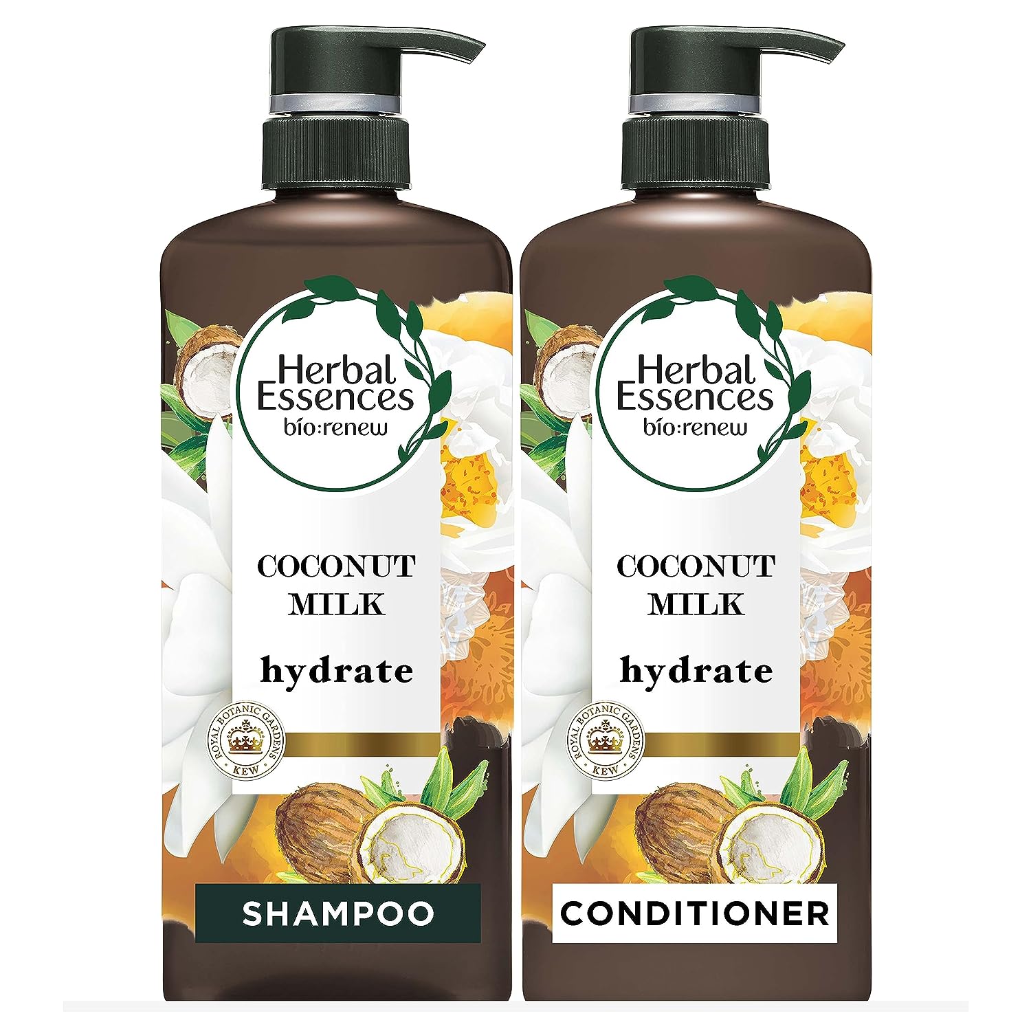 Herbal Essences, Shampoo and Conditioner Kit with Natural Source Ingredients, Color Safe, Bio Renew Coconut Milk, 20.2 fl oz, Kit