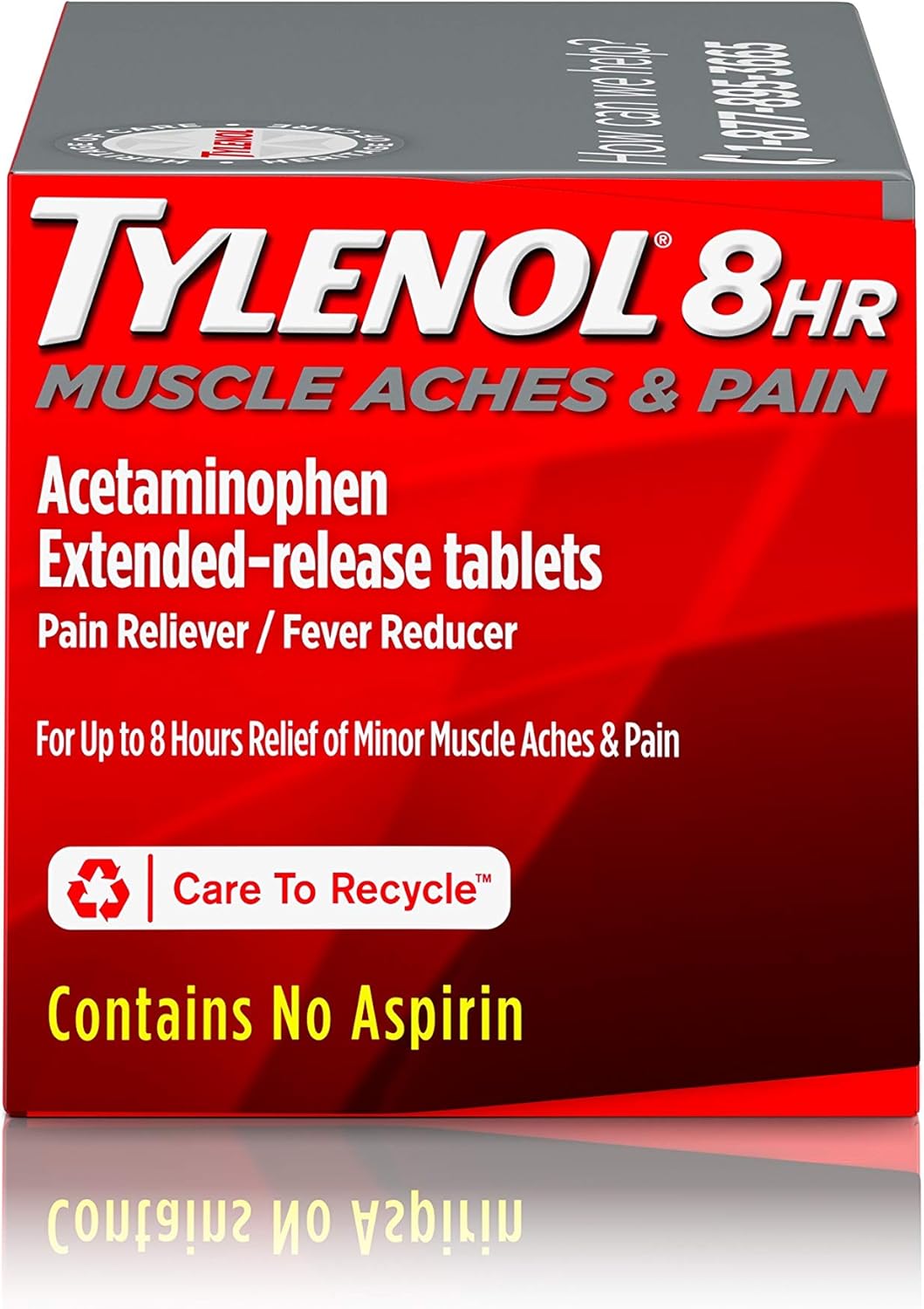 Tylenol 8 Hour Muscle Aches & Pain Acetaminophen Tablets For Muscle & Joint Pain, 100 Ct : Health & Household
