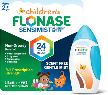 Flonase Children'S Sensimist Allergy Relief Spray, 24 Hour Non-Drowsy Children'S Allergy Medicine, Scent-Free, Alcohol-Free Fine Mist - 60 Sprays