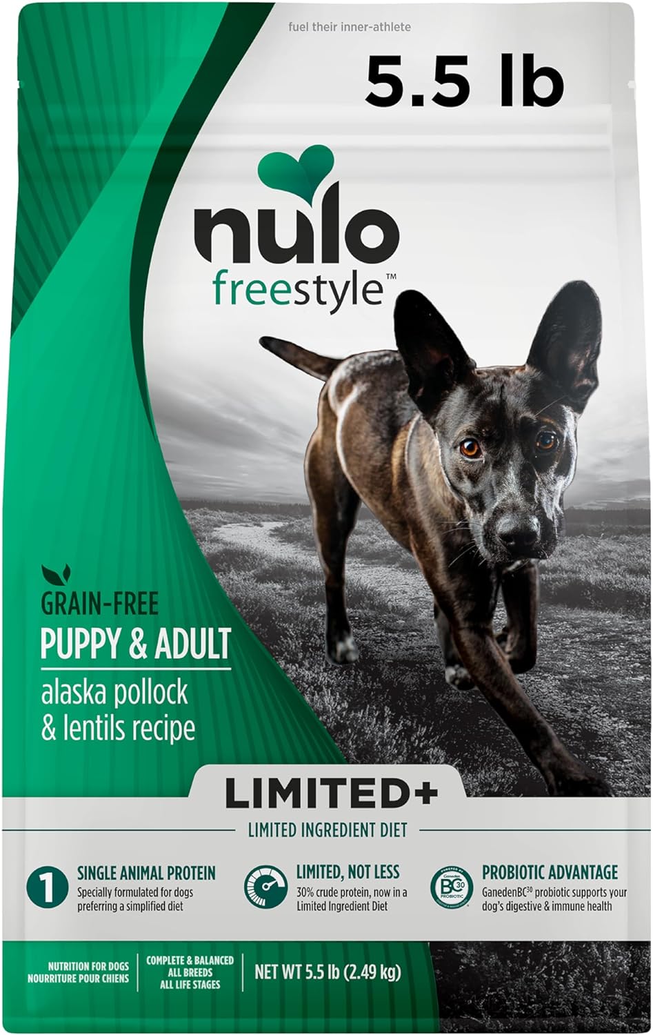 Nulo Freestyle All Breed Dog Food, Premium Allergy Friendly Adult & Puppy Grain-Free Dry Kibble Dog Food, Single Animal Protein with BC30 Probiotic for Healthy Digestive Support