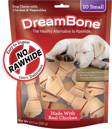 Dreambone Vegetable & Chicken Dog Chews, Rawhide Free, Small, 10-Count