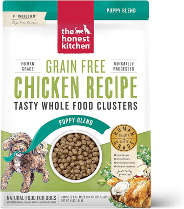 The Honest Kitchen Whole Food Clusters Puppy Grain Free Chicken Dry Dog Food, 4 Lb Bag