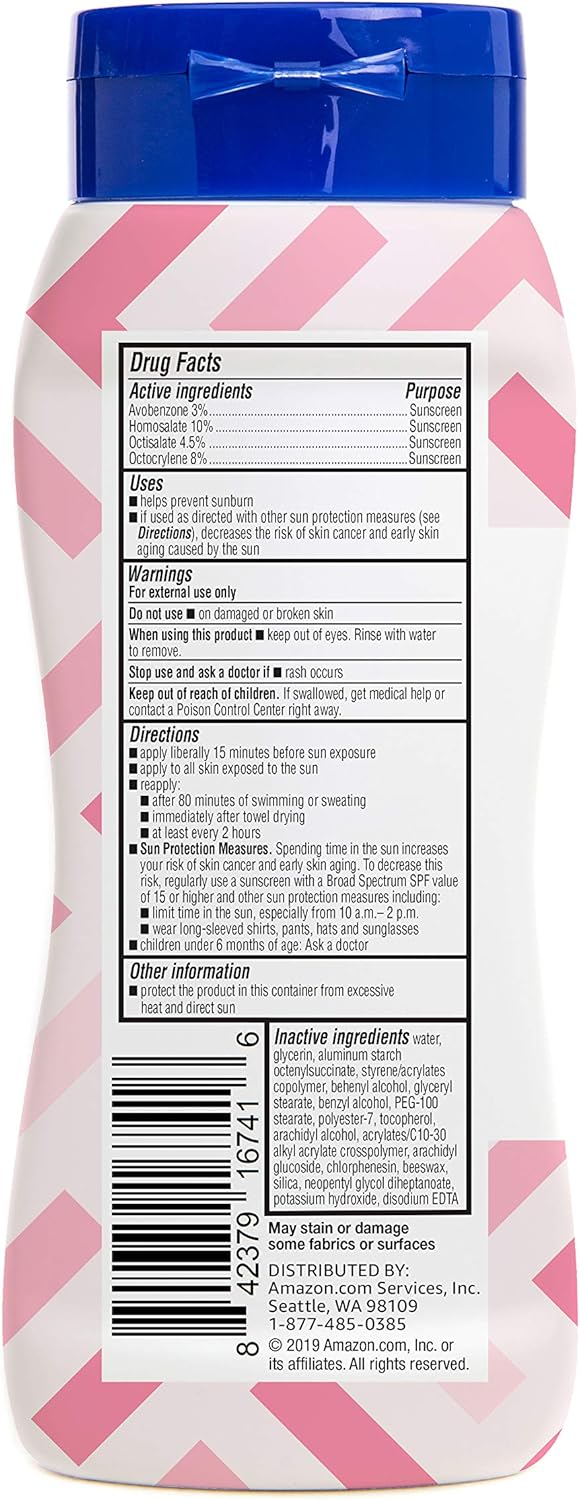 Amazon Brand - Solimo Baby Sunscreen SPF 50, Reef Friendly (Octinoxate & Oxybenzone Free), unscented, 8 fl oz (Pack of 2) : Baby