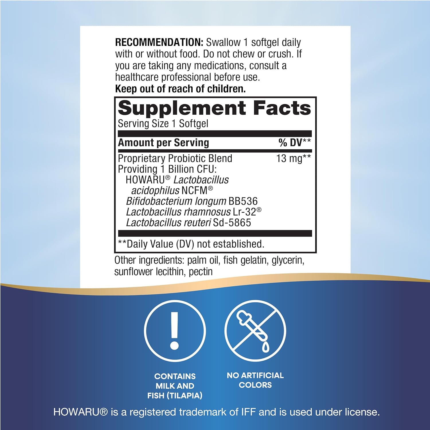 Nature's Way Primadophilus Reuteri Probiotic Pearls for Men and Women, Digestive and Immune Health*, 1 Billion Culture, 4 Probiotic Strains, Survives Stomach Acid, 60 Softgels (Packaging May Vary) : Health & Household