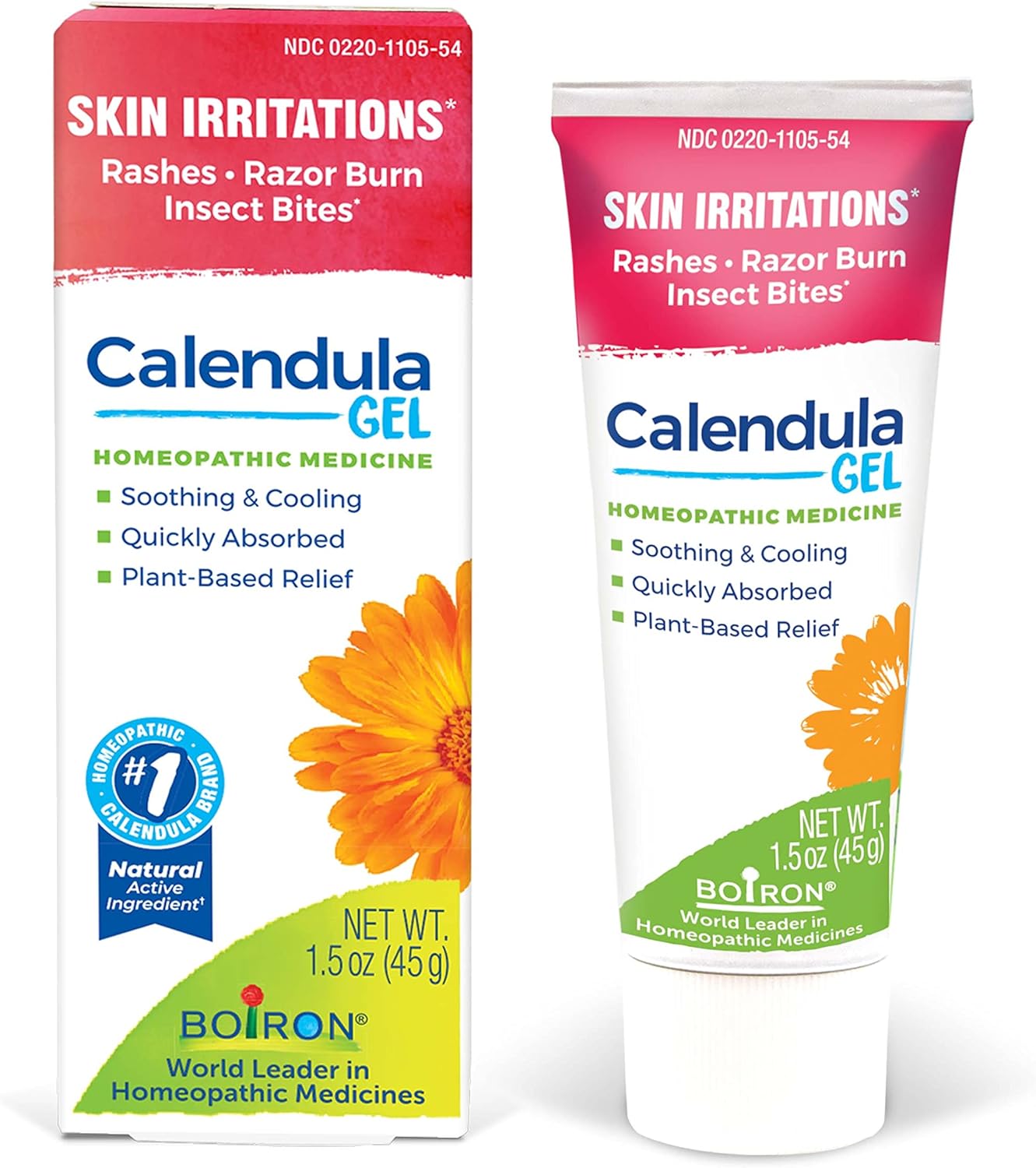 Boiron Calendula Gel For Relief From Rashes, Razor Burn, Insect Bites, Or Sunburns - Non-Greasy And Fragrance-Free - 1.5 Oz