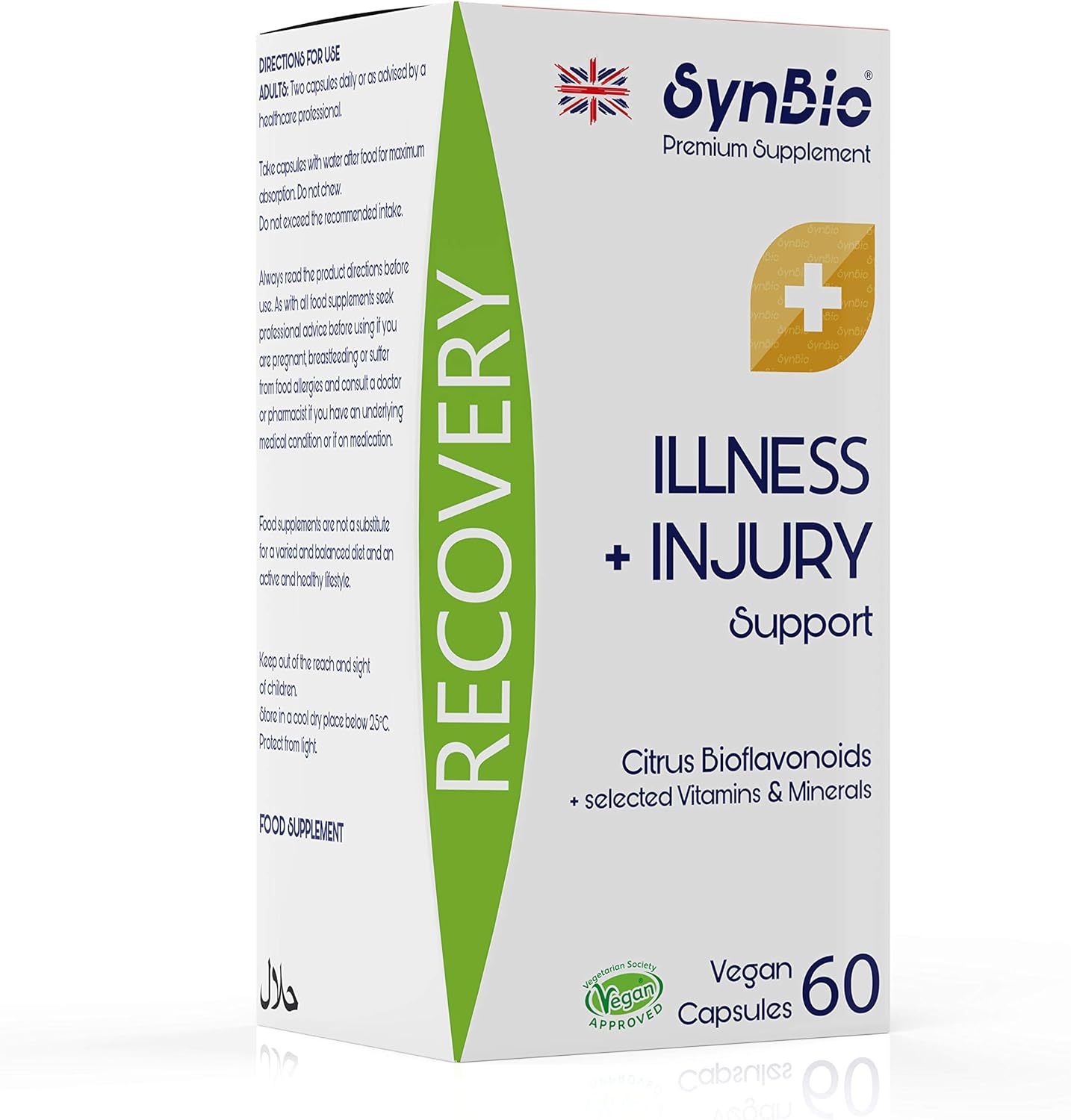 SynBio Premium+ - Recovery - Illness + Injury Support | 60 Vegan Capsules | Boost Your Immunity Recovery Time with a Comprehensive Formula | Free from Gelatine, Gluten, Nut/Peanut : Amazon.co.uk: Health & Personal Care