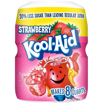 Kool-Aid Caffeine Free Strawberry Sweetened Powdered Drink Mix 12 Count 19 Oz Canisters