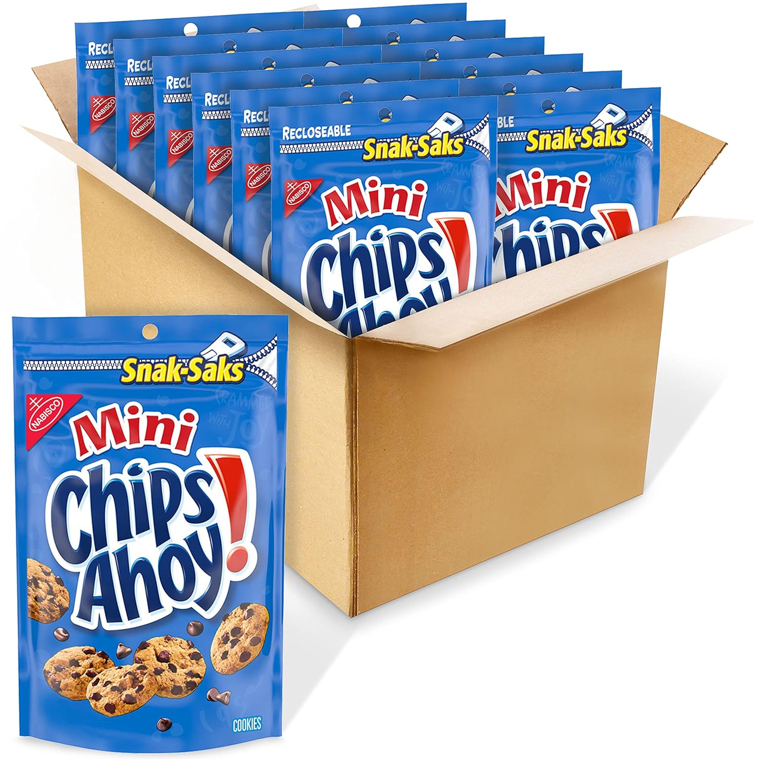 Chips Ahoy! Mini Original Chocolate Chip Cookies, Snack Pack, 12 - 8 Ounce Snak-Saks (Pack Of 12)