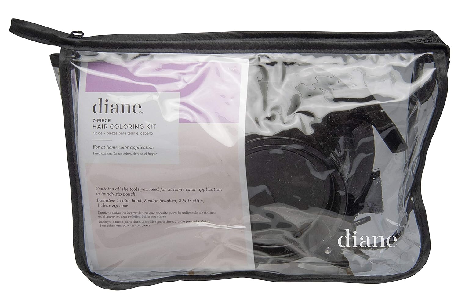 Diane Hair Coloring Kit – 7 Piece Set – DIY Color, Dye, Highlighting Supplies, 3 Tint Brushes, 2 Clips, 1 Tint Bowl, Clear Zip Storage Bag, D851 : Hair Coloring Tools : Beauty & Personal Care