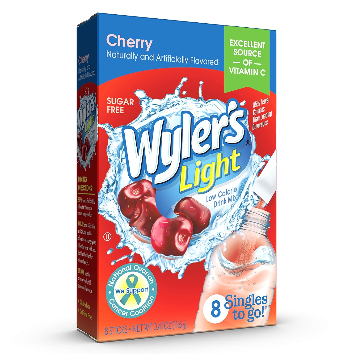 Wyler’S Light Singles-To-Go Sugar Free Drink Mix, Cherry, 8 Ct Per Box (Pack Of 1)