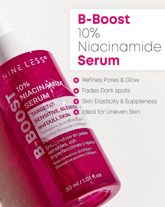 B-Boost 10% Niacinamide Serum – Korean Face Serum For Even Skin Tone – Tranexamic Acid & Glutathione – Revitalize Complexion, 1.01 Fl.Oz