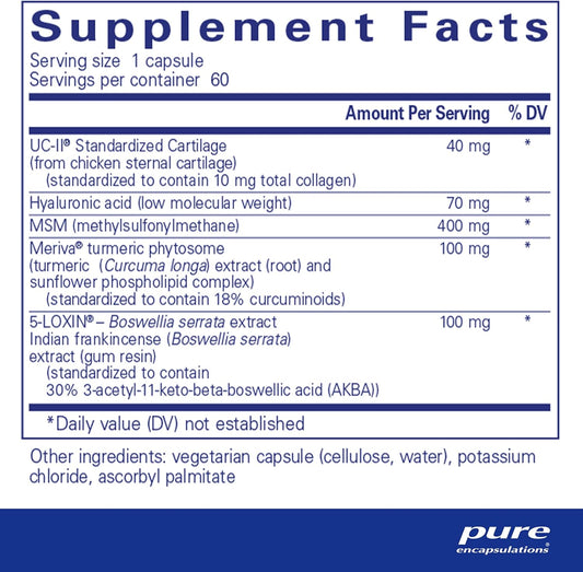 Pure Encapsulations Joint Complex (Single Dose) | Once-Daily Supplement To Support Joint Mobility, Comfort, Tissue, And Cartilage Health* | 60 Capsules