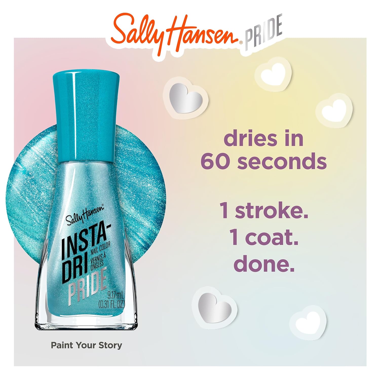 Sally Hansen Insta-Dri Pride 3 Pack - Pansexual Trio, 3 x 0.3oz : Beauty & Personal Care