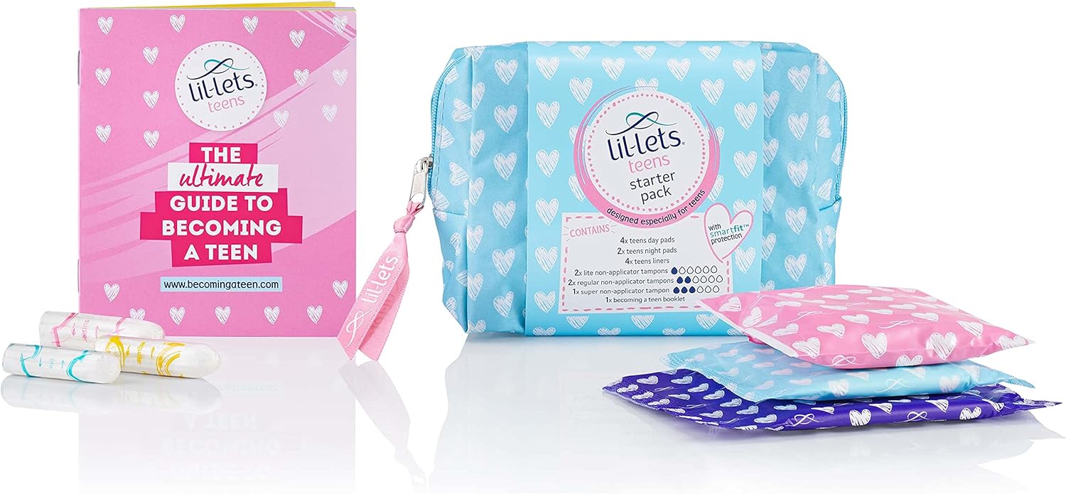 Lil-Lets Teens Starter Pack, containing Teen Pads, Panty Liners & Lil-Lets Non Applicator Tampons : Amazon.co.uk: Health & Personal Care