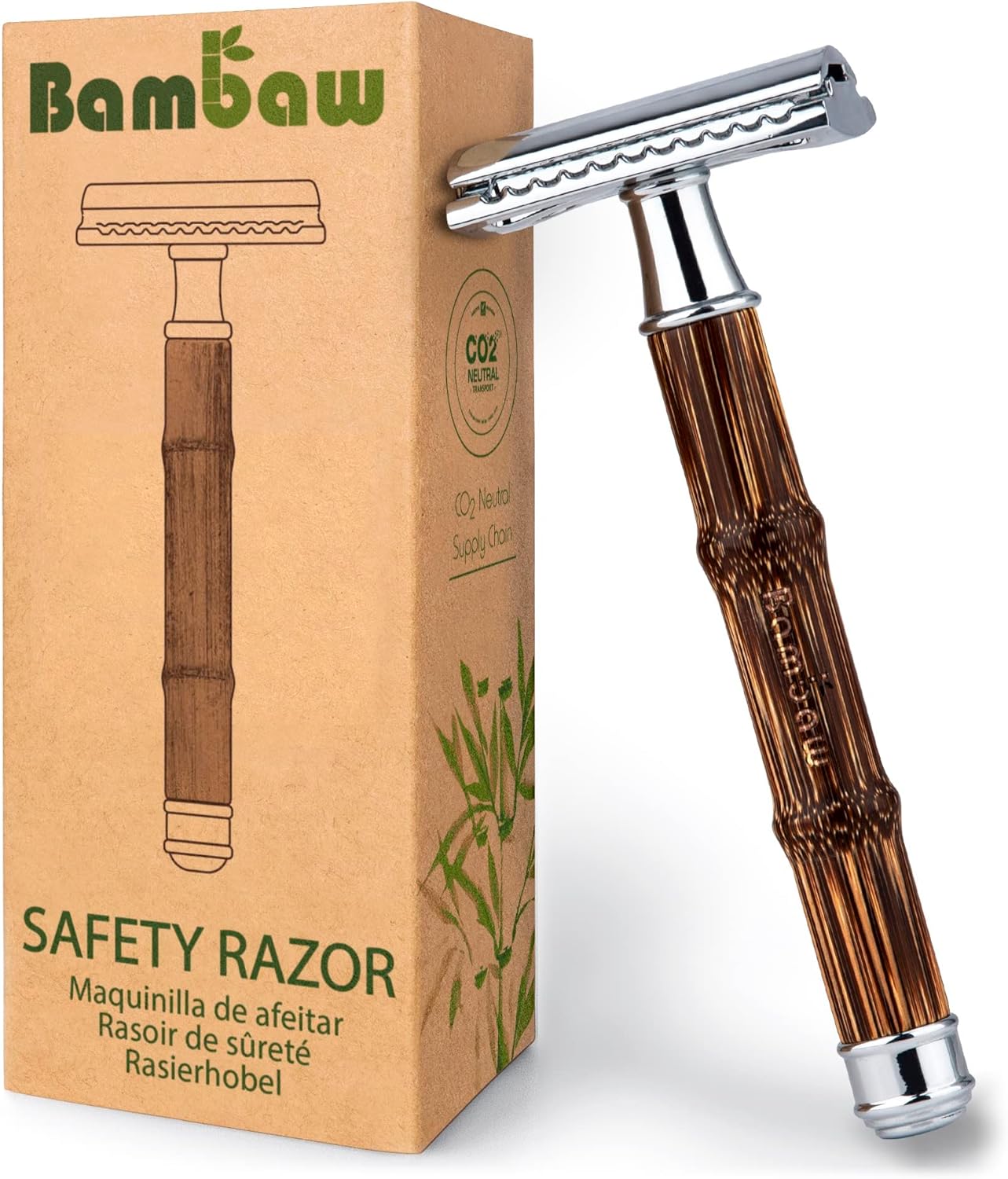 Bamboo Safety Razor| Razors For Men And Women | Double Edge Safety Razor | Fits All De Razor Blades | Eco-Friendly And Reusable Razors | Classic Safety Razor | Bambaw