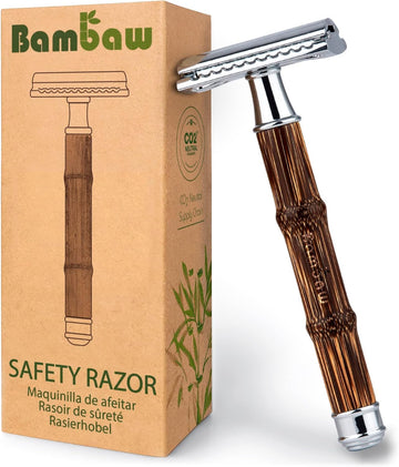 Bamboo Safety Razor| Razors For Men And Women | Double Edge Safety Razor | Fits All De Razor Blades | Eco-Friendly And Reusable Razors | Classic Safety Razor | Bambaw