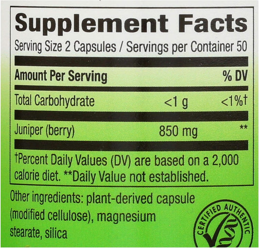 Nature's Way - Juniper Berries, 425 mg, 100 capsules : Health & Household
