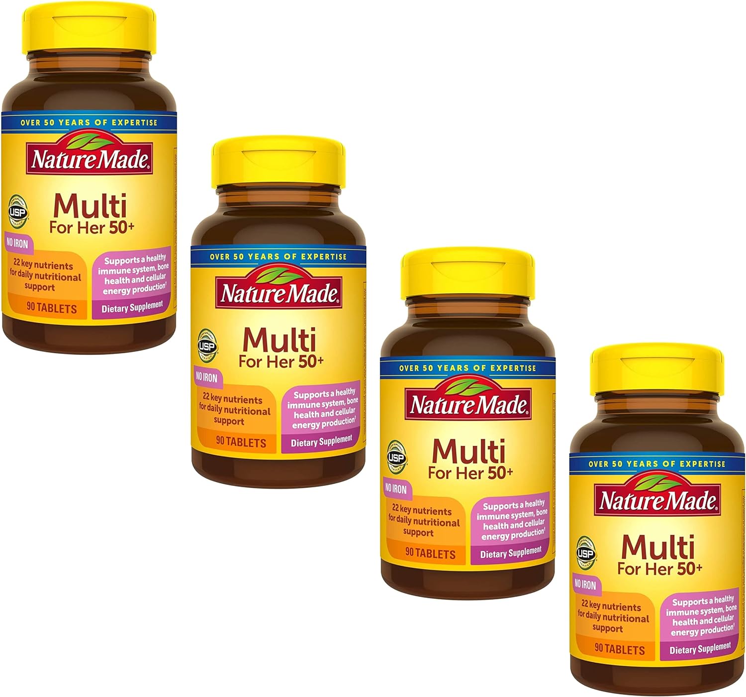 Nature Made Multi For Her 50+ Vitamin/Mineral Tablets 90 Ea (Pack Of 4)