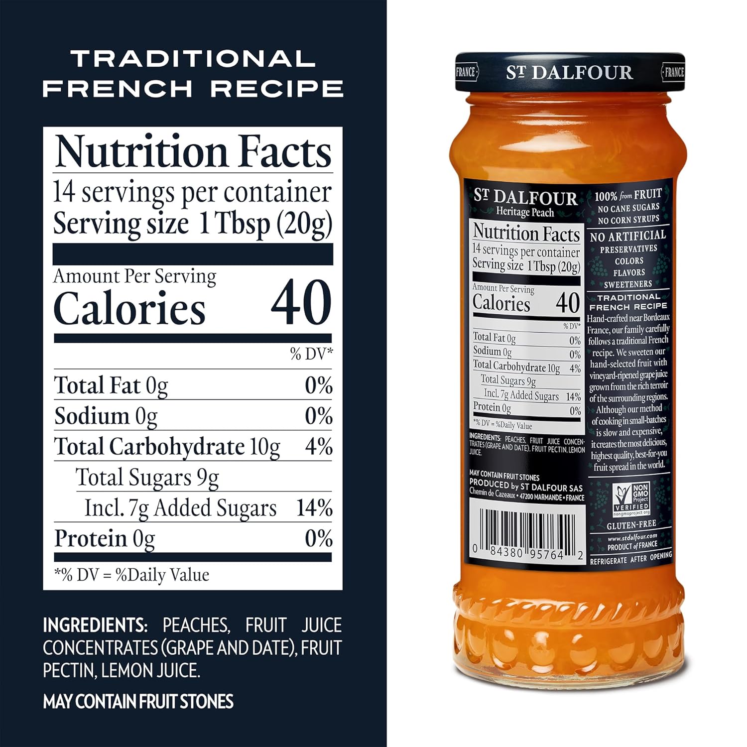 St. Dalfour Fig Royale Fruit Spread - 10Oz - 100% From Fruit, No Artificial Ingredients, Non-Gmo, No Cane Sugars, All Natural, Made In France : Grocery & Gourmet Food