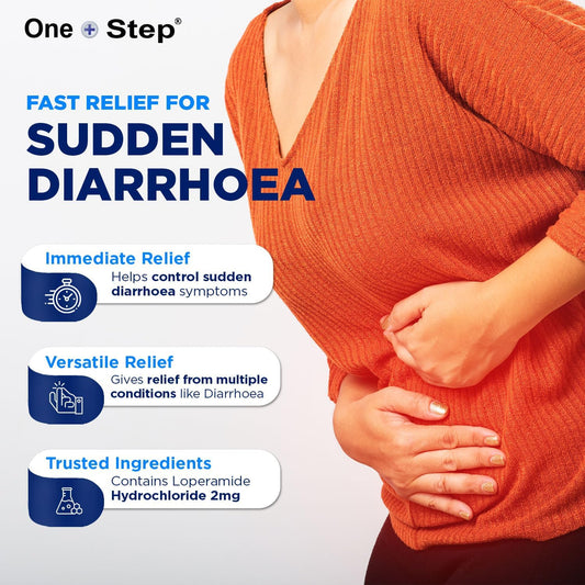 One Step Diarrhoea Relief 2Mg Capsules Loperamide Hydrochloride 36 Capsules - 6 Packs