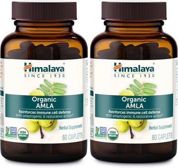 Himalaya Organic Amla/Amalaki For Active Immune Support And Cellular Defense, 600 Mg, 60 Caplets, 2 Month Supply, 2 Pack