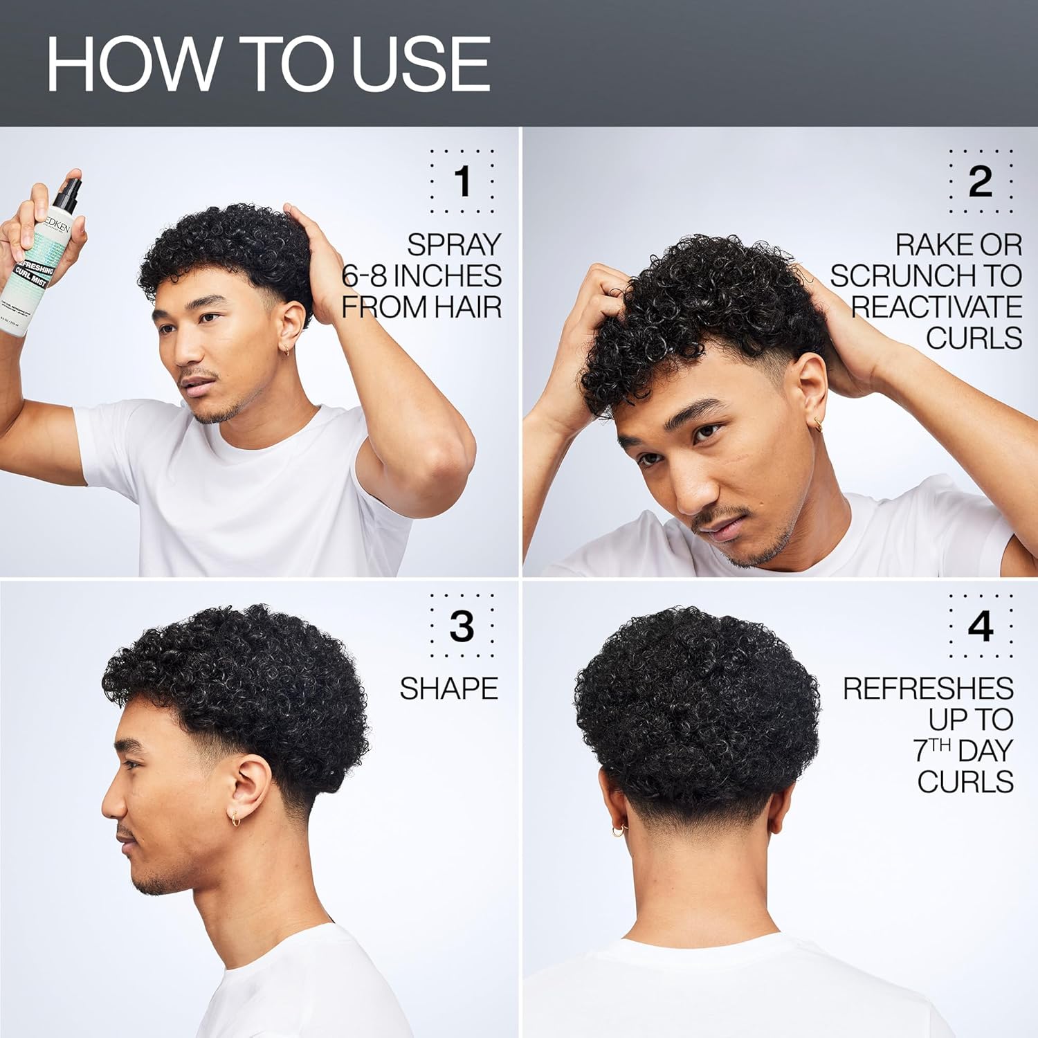 REDKEN Curl Refreshing Spray | Hydrates & Defines up to 7th-Day Curls | For Curly, Coily Hair | Vegan Formula, Silicone-Free | with Squalane & Jojoba Oil : Beauty & Personal Care