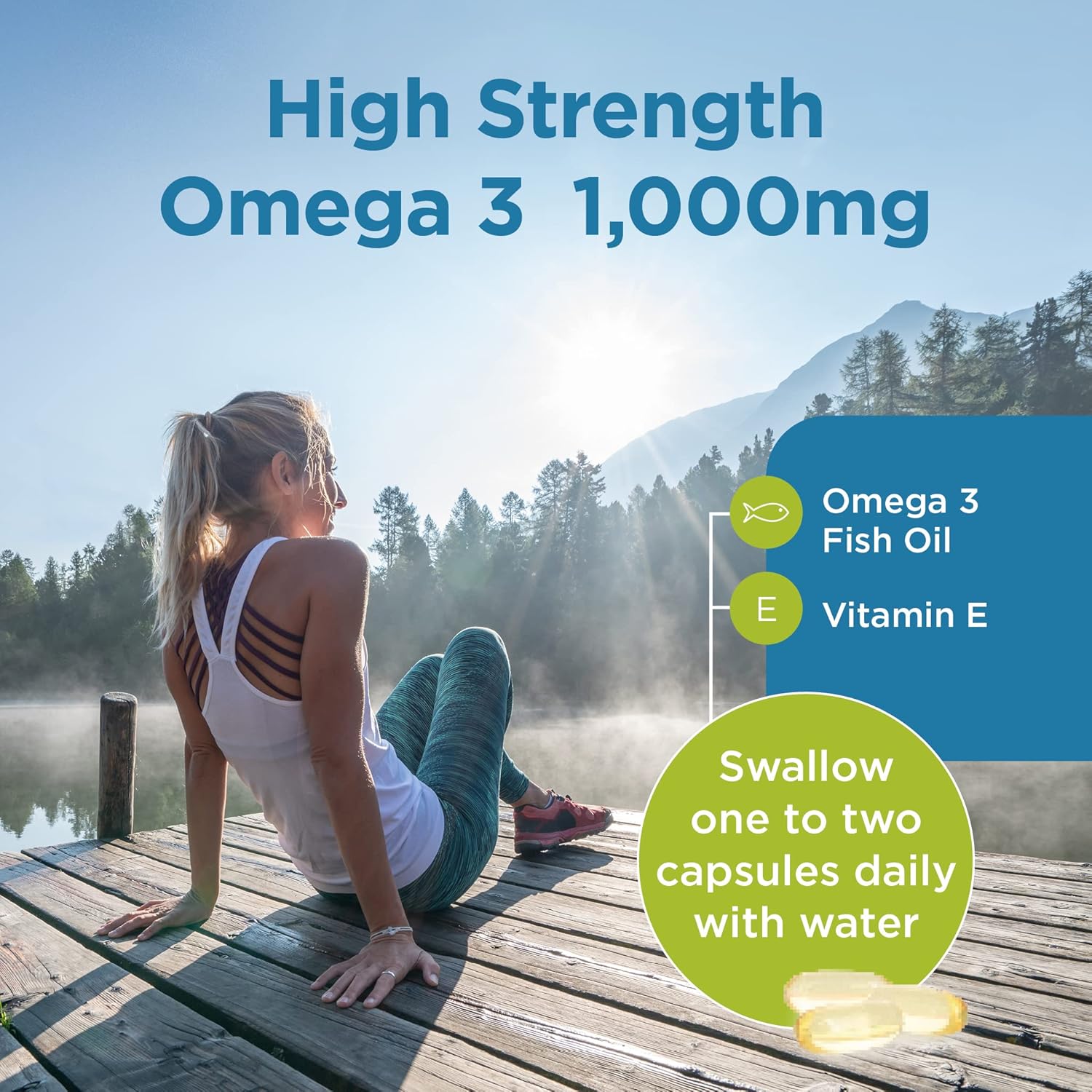 Healthspan High Strength Omega 3 1,000mg (120 Capsules) | Supports Bra