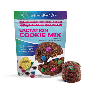 Lactation Cookies Mix - Oatmeal Breastfeeding Cookie Supplement Support for Breast Milk Supply Increase (Rainbow Candy) 16oz