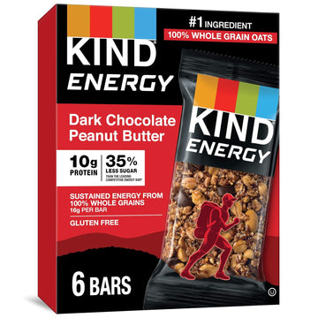 Kind Energy Bar, Dark Chocolate Peanut Butter, Gluten Free, Low Glycemic Index, 1.76 Ounces, 30 Count