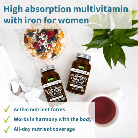 Multivitamin & Minerals For Women + Calcium & Magnesium Complex Vegan Bundle, Sustained Release Advanced Multivitamin + 2:1 Plant Based Algae Mineral Complex, By Igennus