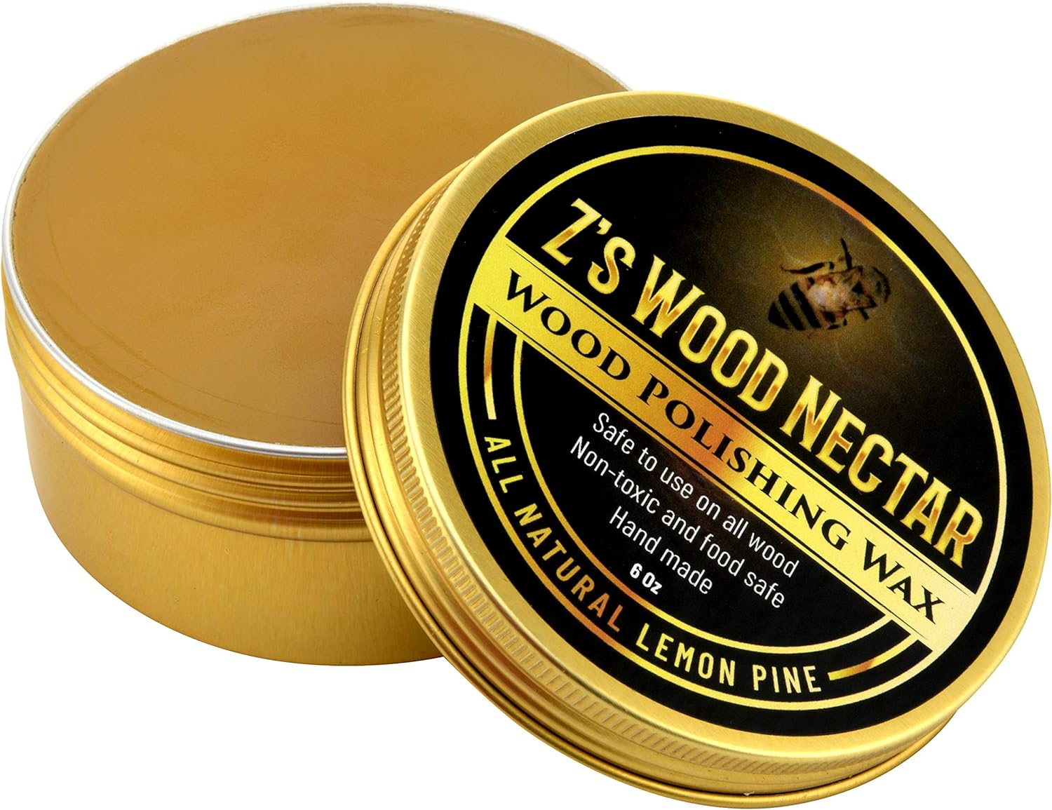 Z's Wood Nectar All Natural Beeswax Furniture Polish & Conditioner (6oz) - Lemon Pine