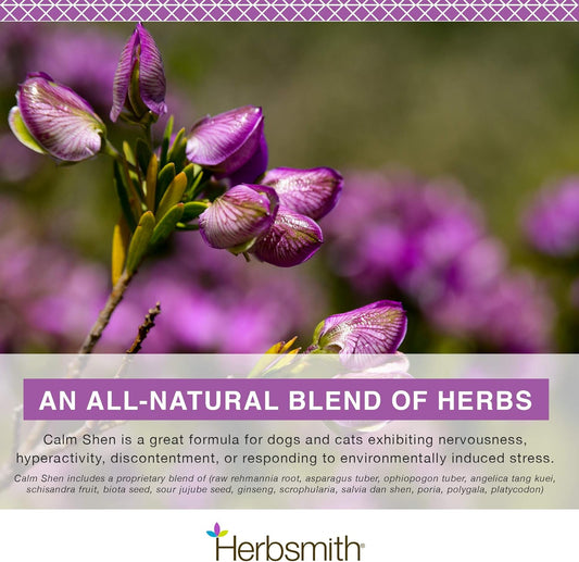 Herbsmith Calm Shen – Herbal Blend For Dogs & Cats – Natural Anxiety Remedy For Dogs & Cats – Feline And Canine Calming Supplement – 75G Powder