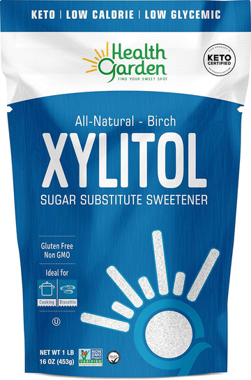 Health Garden Birch Xylitol Sweetener - Pure Birch Xylitol - Non Gmo, Kosher, Ideal Powdered Sugar Substitute - Non-Gmo Sugar Alternative - 1 Lb