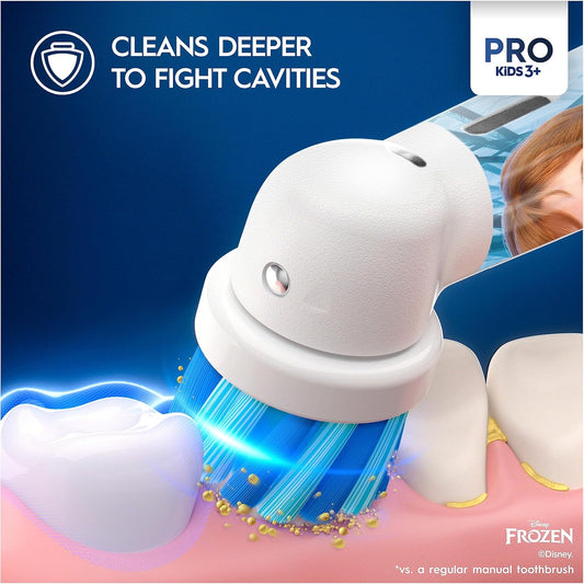 Oral-B Pro Kids Electric Toothbrush, 1 Handle Featuring Frozen, 1 Toothbrush Head, Designed By Braun, For Ages 3+