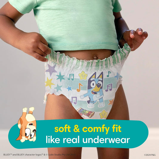 Pampers Easy Ups Boys & Girls Bluey Potty Training Pants - Size 4T-5T, One Month Supply (104 Count), Training Underwear (Packaging May Vary)