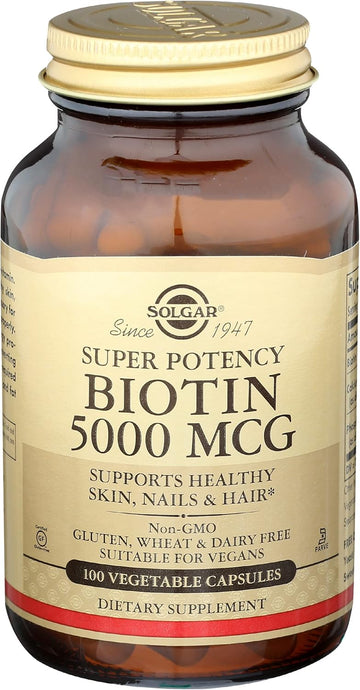 SOLGAR Biotin 5000Mg Veggie 100 Vc, 100 CT