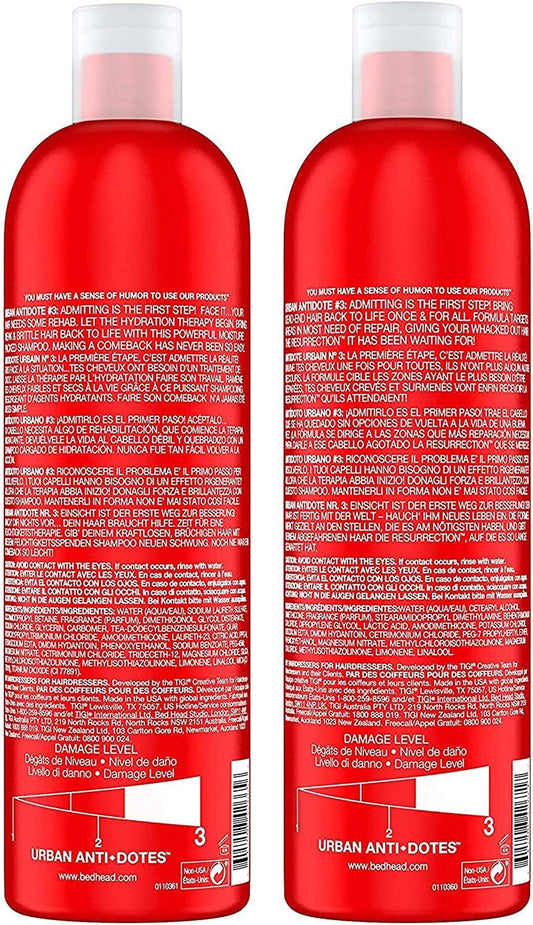 Tigi Haircare Bed Head Urban Antidotes Resurrection For Hair Shampoo And Conditioner 750 Ml - Pack Of 2