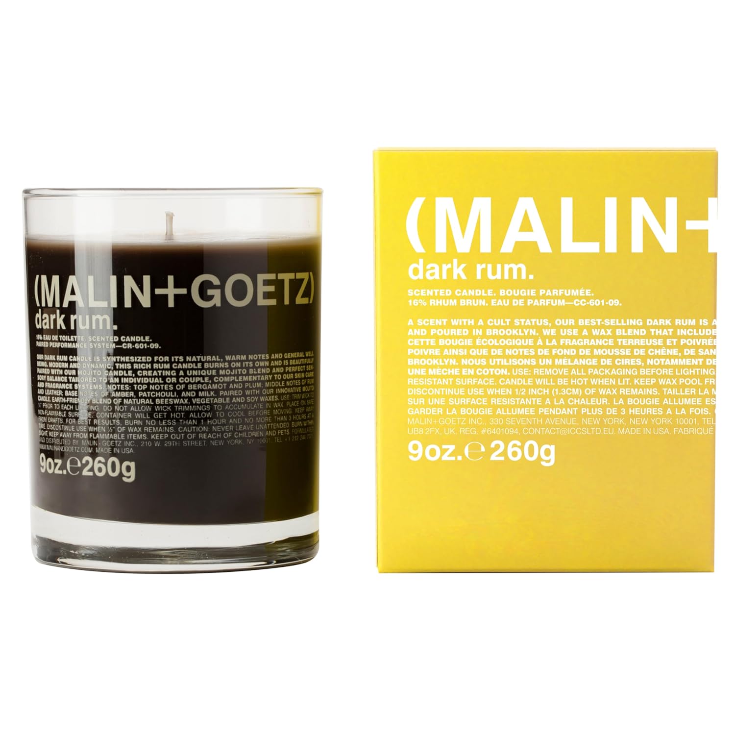 Malin+Goetz Highly Scented, Long Lasting, Slow Burn, All Natural, Hand Poured, Luxury Wax Blend, Aromatic Candles And Gift Set, 60 Hours, 9Oz