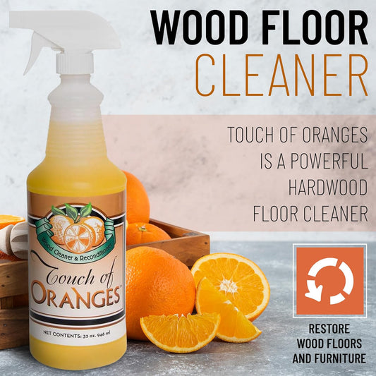 Wood Cleaner & Polish Spray Real Orange Oil Luster Finish, Clean Kitchen Cabinets, Hardwood Floor and All Wood, Restorer, Conditioner - 32 oz