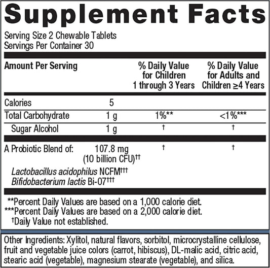 Metagenics Metakids Probiotic - 10 Billion Cfu - Children'S Probiotic Blend - Digestive Health & Immune Health* - For Ages 3 & Up - 60 Tablets