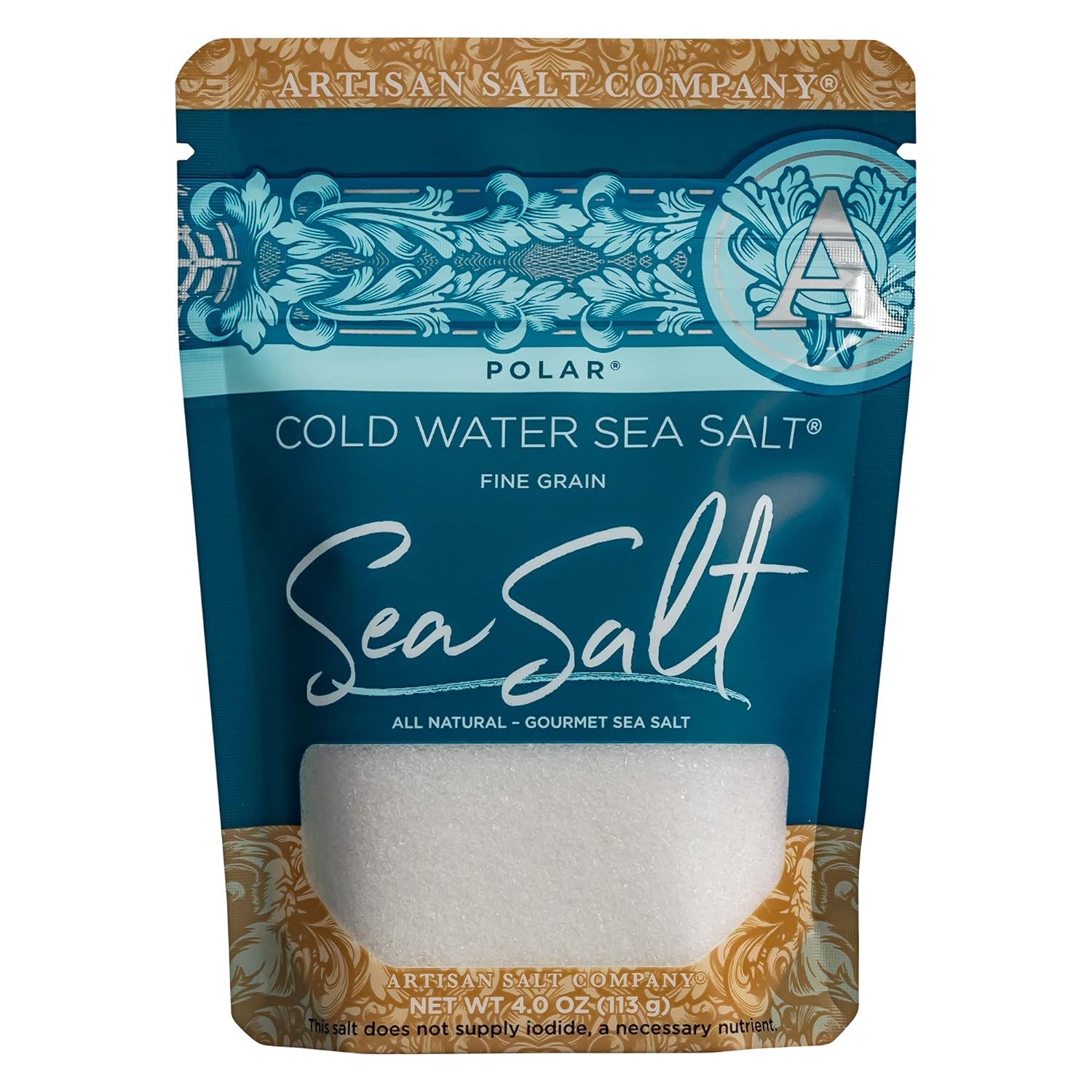 Artisan Salt Company Polar Cold Water Sea Salt, Zip-Top Pouch, 4 Ounce