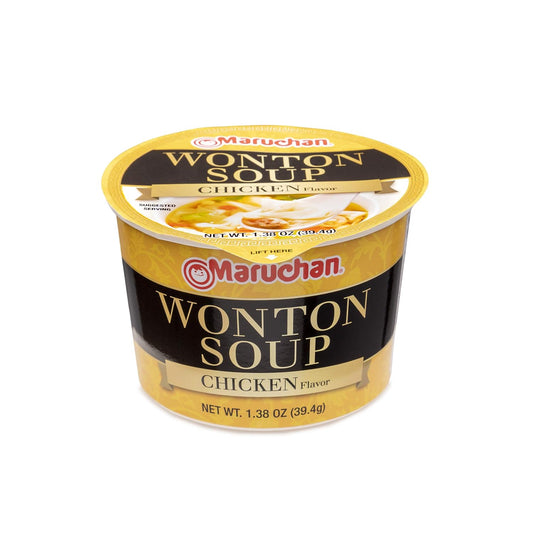 Maruchan Microwavable Bowl Wonton Chicken Flavor, Pack of 8