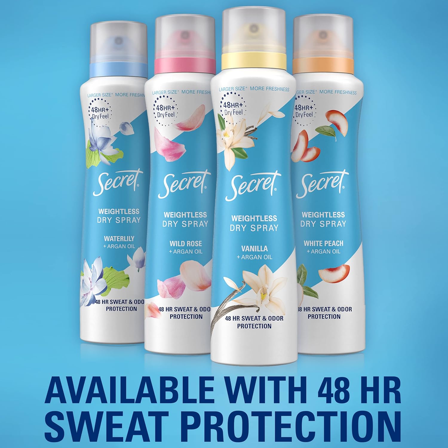 Secret Dry Spray Antiperspirant Womens Spray Deodorant, Vanilla and Argan Oil, 48hr Odor Protection, 4.1oz.(Pack of 3) : Beauty & Personal Care