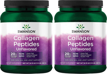 Swanson Collagen Peptides Unflavored 19.75 Oz Pwdr 2 Pack