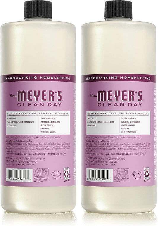 Mrs. Meyer'S Clean Day Multi-Surface Cleaner Concentrate, Use To Clean Floors, Tile, Counters, Peony, 32 Fl. Oz - Pack Of 2