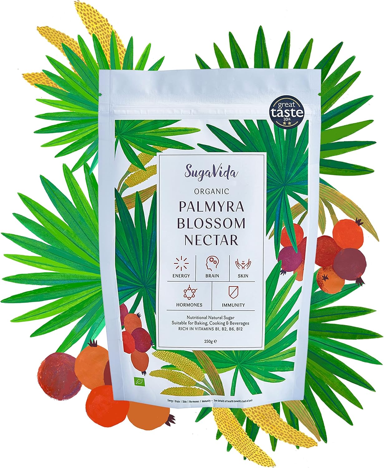 Sugavida | Organic Palmyra Blossom Nectar | Natural Sugar Alternative And Sweetener | Low Gi, Diabetic Friendly And Vegan | 250G