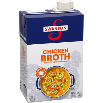 Swanson 100% Natural Chicken Broth, 48 oz Carton