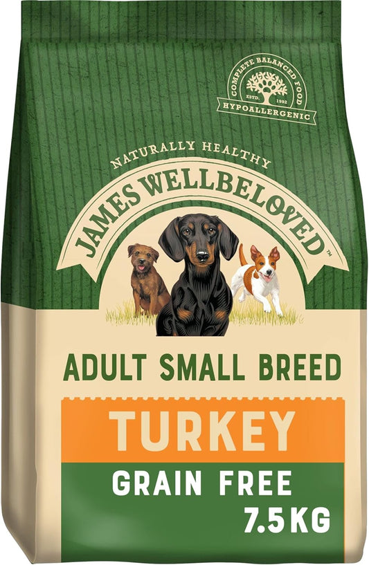 James Wellbeloved Adult Grain-Free Small Breed Turkey 7.5 kg Bag, Hypoallergenic Dry Dog Food :Pet Supplies